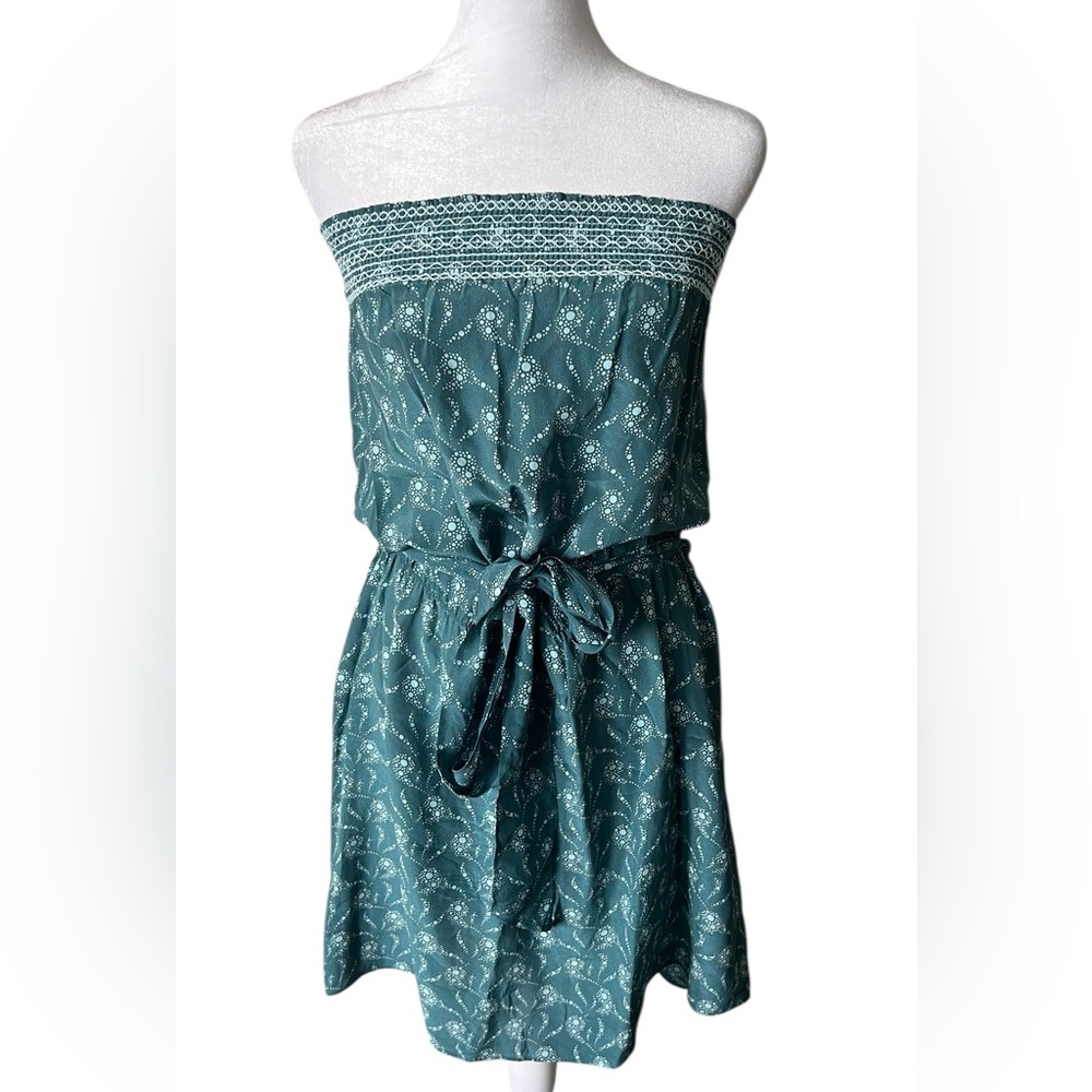 Vanessa Bruno Blue Ruched Strapless Sundress